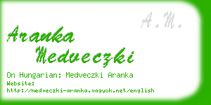 aranka medveczki business card